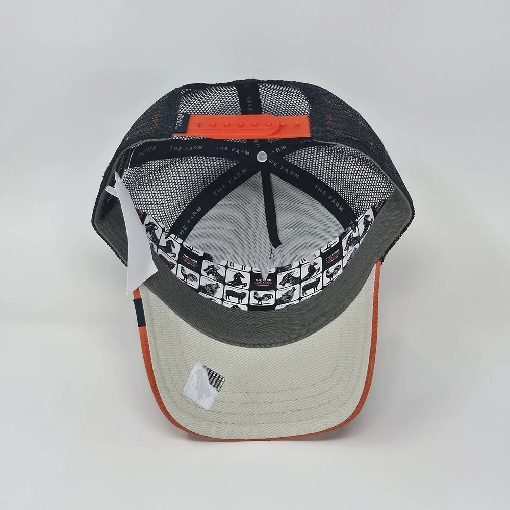 Goorin Bros The Farm Trucker Hat‎ Black Mamba Patch Woodland Camo Orange Cap